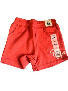 Garanimals Toddler Boys Red French Terry Shorts 24M With Dinosaur Print